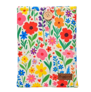 Book Cover Giardino Fiorito con fantasia floreale e bottone in legno