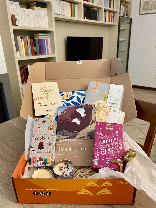 La box personalizzata di @robic, con «Uomini e topi»